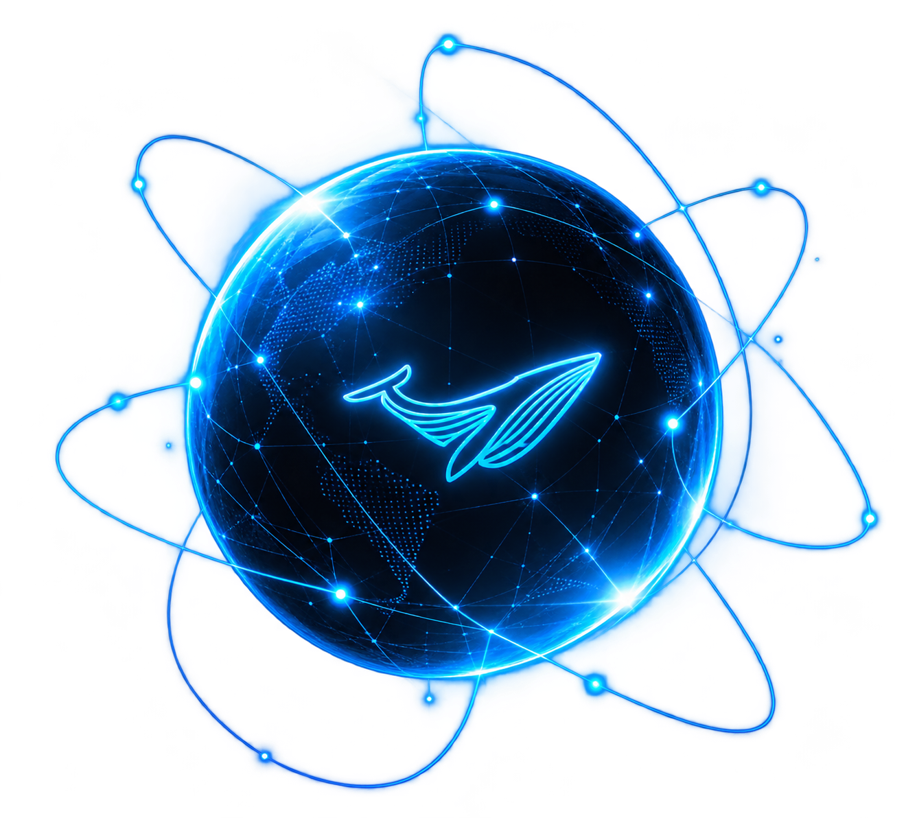 EchoVision Neon Whale Tech Globe